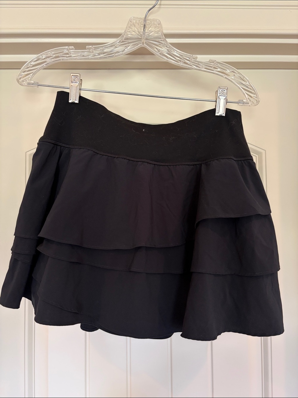 aerie Black Tiered Ruffle Skater Skirt